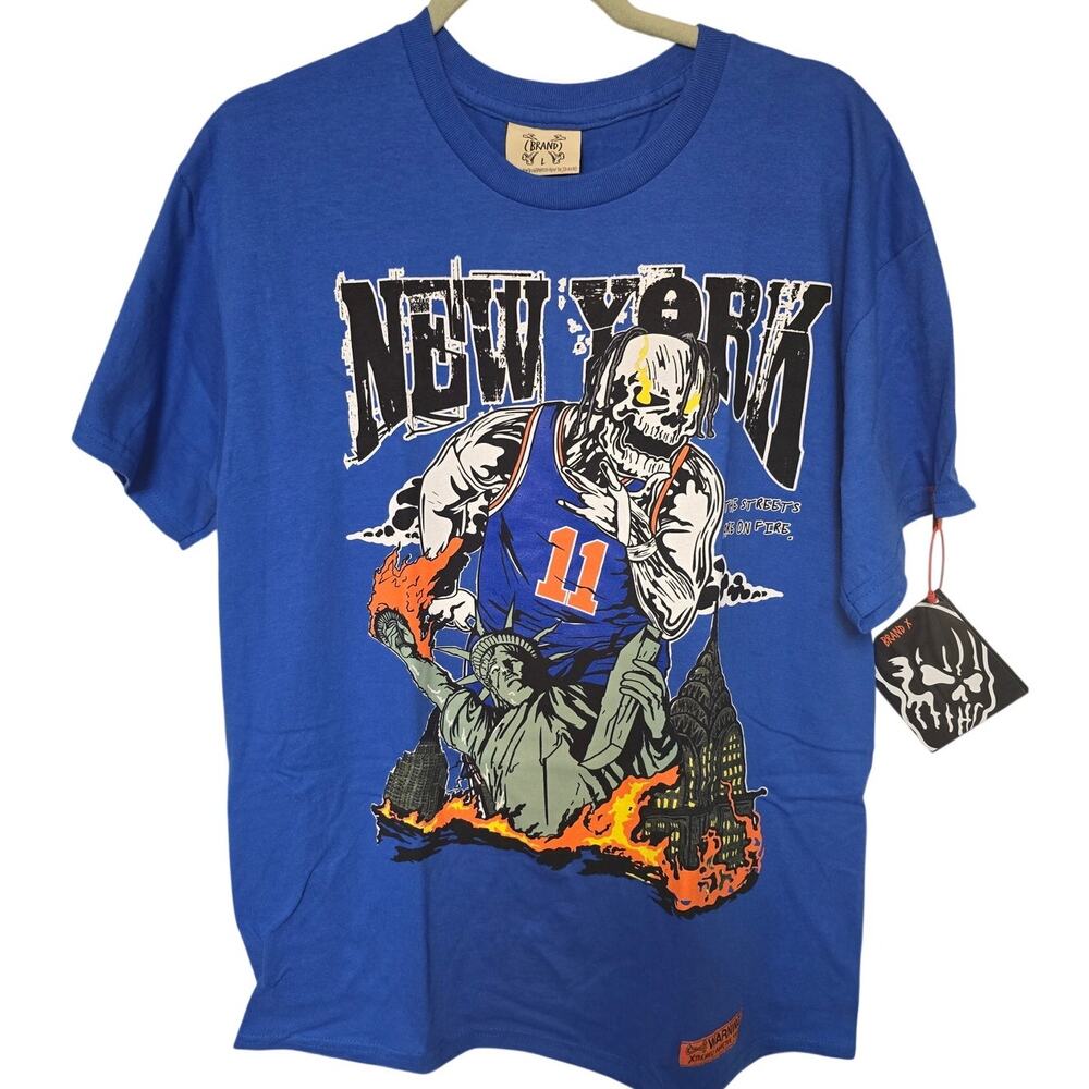 Brand X New York Jalen Brunson #11 Skeleton Graphic Tee Men's L NWT